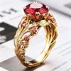 Yanbai Red Rose Retro European Courtly Women's Ring