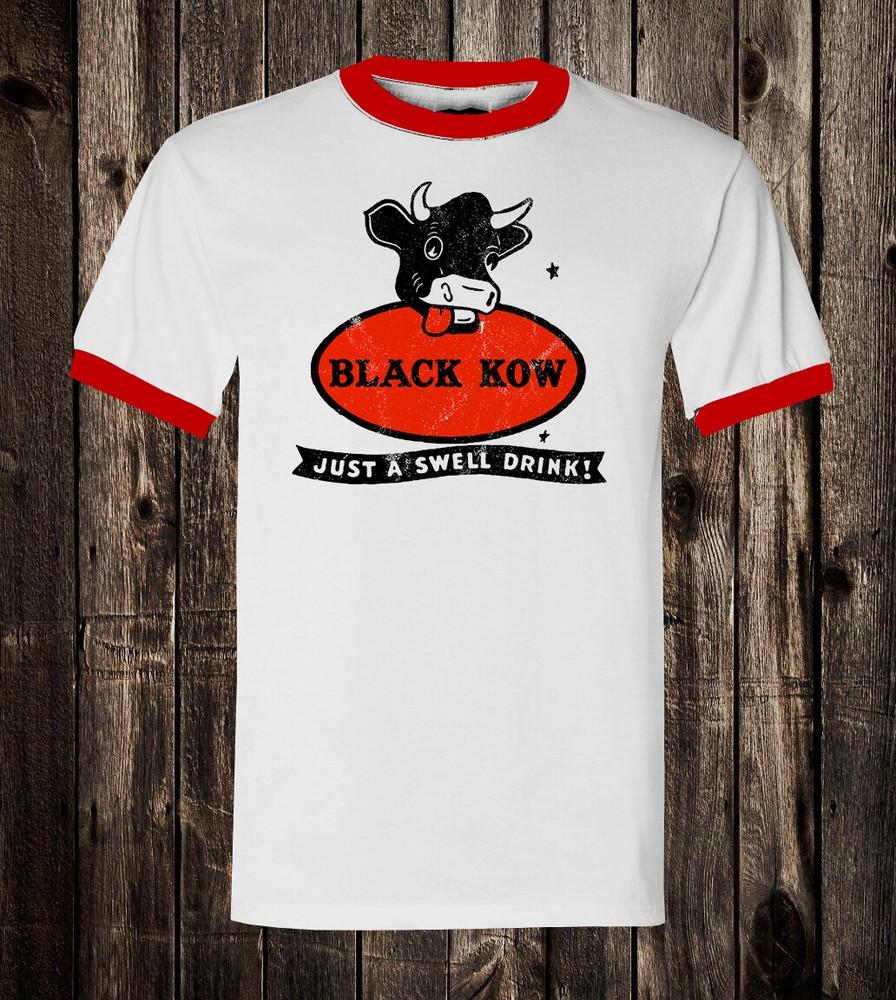 

Retro Ad Art Novelty Tee T Shirt Black Kow Chocolate Milk Drink Nostalgia Unisex T-Shirt L