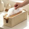 Adjustable Lifting Wood Cover Tissue Box Travertine Texture Napkin Holder Simple Desktop Tissue Box Home Bathroom Living Room