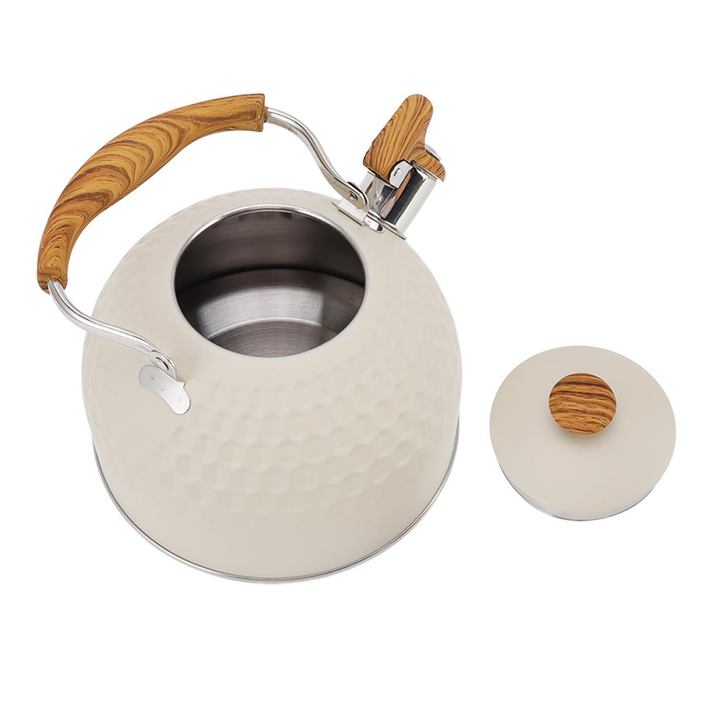 Whistling Kettle 2.5L Stainless Steel Efficient Uniform Heating Stovetop Whistling Tea Pot with