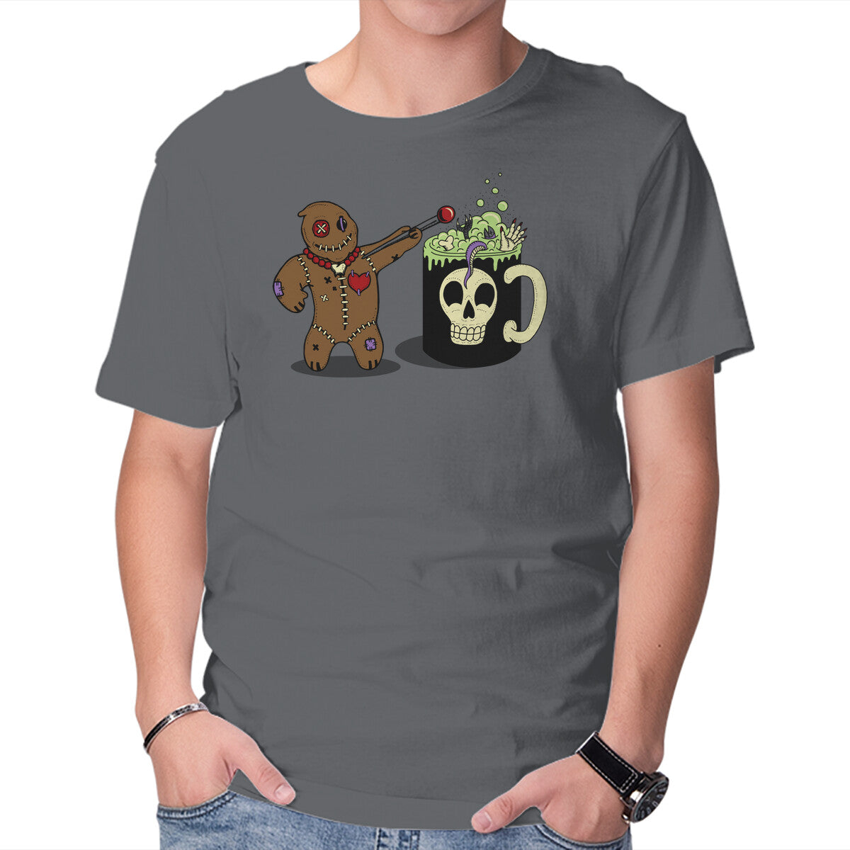 Unisex Crew Neck T-Shirt Voodoo Brew Graphic Short Sleeve Casual Tee XL