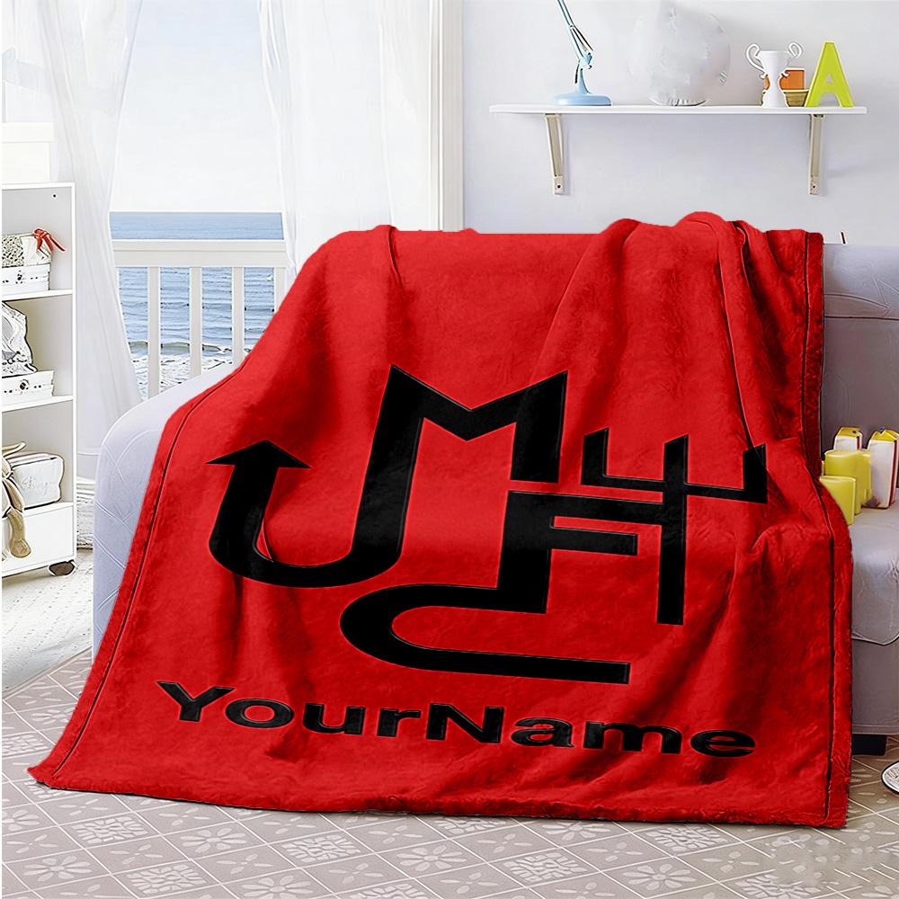 Manchester Customize Text Blanket Multi-purpose Customizable Blanket Durable Comfort Versatile for Home Decor Chair Nap Couch All-Season Use