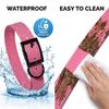 Custom Waterproof PVC Dog Collar Smell Proof Honeycomb Bright Pink Pet Collar Zinc Alloy Buckle for Swimming Hunting Training