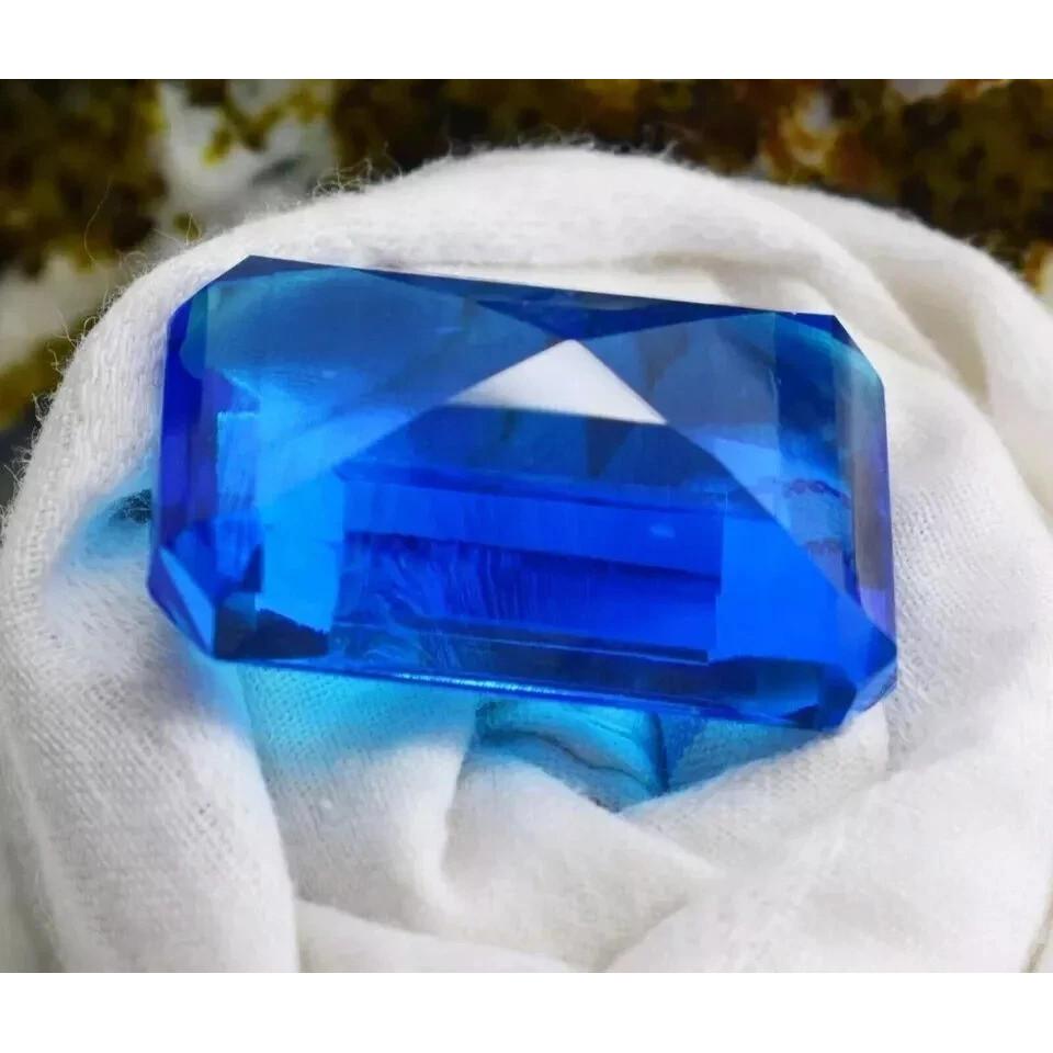 Beautiful Topaz Sky Blue Brazilian Natural Emerald Cut 148-150 Ct Gemstone