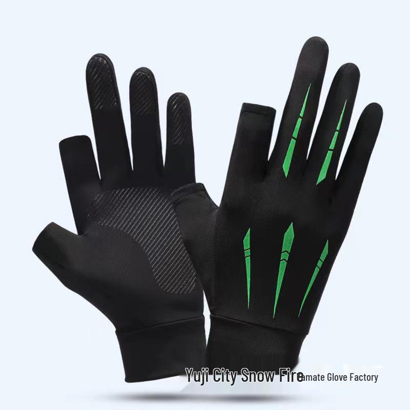 Ice Silk Fingerless Sun Protection Gloves for Men & Women: Ideal for Summer Cycling, Fishing, and Driving