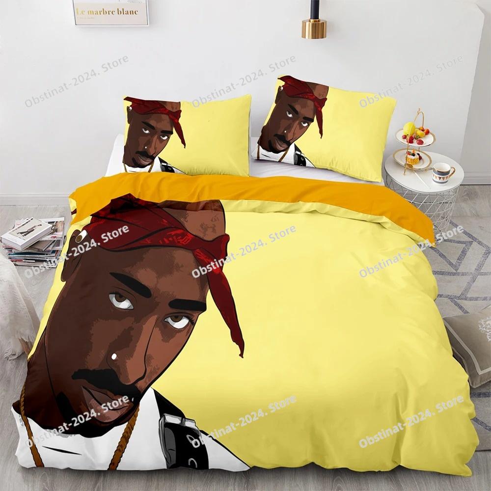 2Pac Bedding Set Single Twin Full Queen King Size Tupac Amaru Shakur Bed Set Aldult Kid Bedroom Duvetcover Sets 3D Print 043