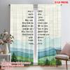 2pcs 2D Flat Printing Window Curtains Lord Bless You Peace 100% Polyester Fabric Without Electricity Seasonal Party & Holiday