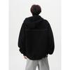 Unisex Trendy Heavyweight Hooded Cardigan with Contrast Stitching
