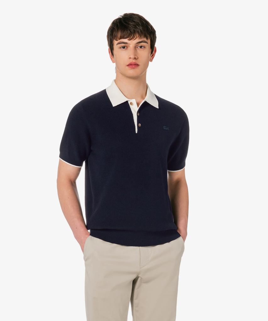 LACOSTE Men'S Rib Collar Spun Yarn Short Sleeve Sweater Polo Shirt Ph943E-56G 166