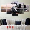 5 Pieces Wall Art Canvas Poster Car Back To The Future Delorean Wallpaper Painting Living Room Bedroom Picture Print Home Decor