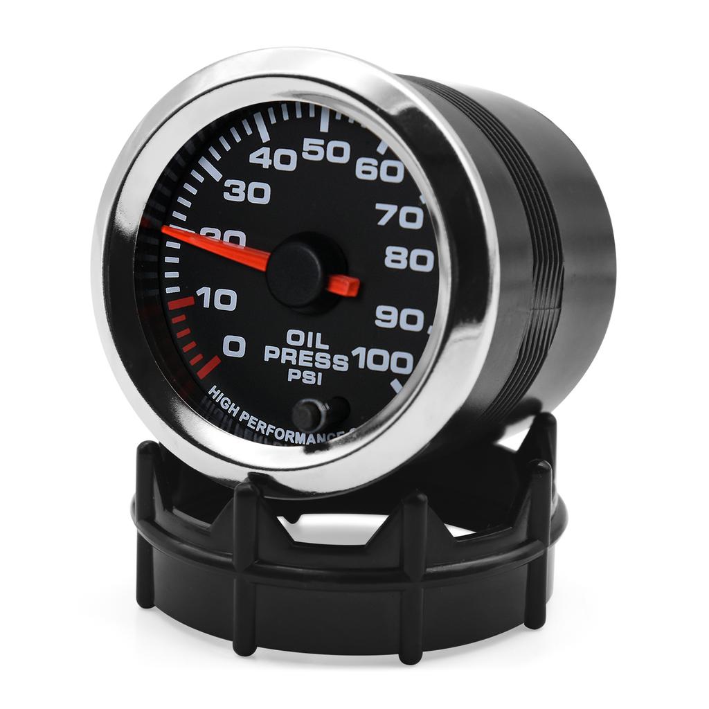 AD 52mm Oil Pressure Gauge 0-100 PSI Oil Press Meter 7 Colors LED Car High Speed Motor with Sensor 1/8 NPT Oil Press Indicator