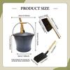 Ash Bucket with Lid Dustpan Broom and Gloves Iron Accessories Metal Can Complete