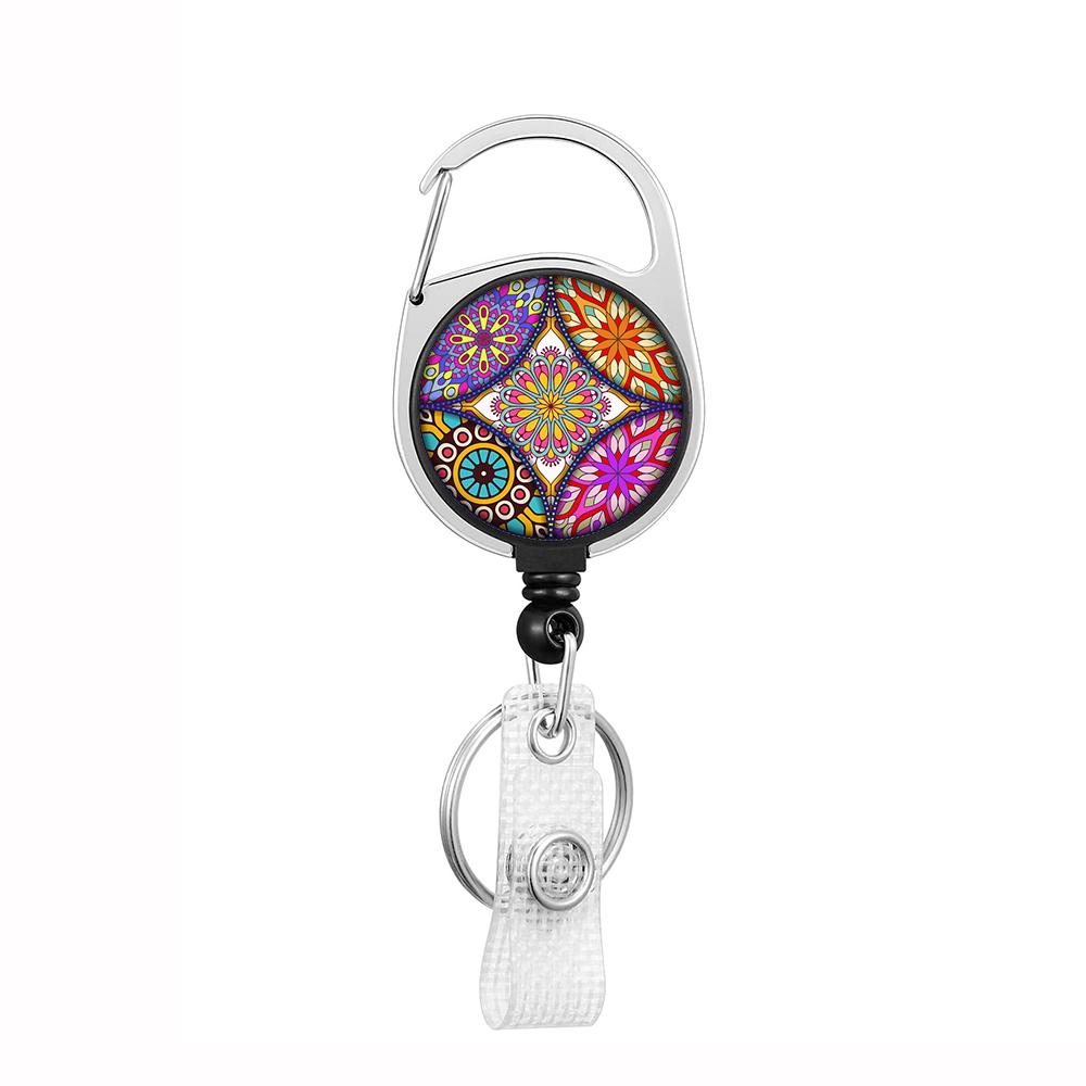 Plant Flowers Clip Lanyards ID Badge Holder Porta Credencial Lanyards Keychain Badge Reel Nurse Retractable Wholesale