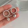 Design Glossy Love Small Bead Earrings Ins Cold Wind Fashion Hollow Circle Heart Shaped Hyunya Wind Earrings
