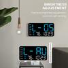 Voice-Activated Wake Up Alarm Clock Adjustable 12/24H LED Digital Wall Clock Control Temperature Date Brightness Hanging Clock