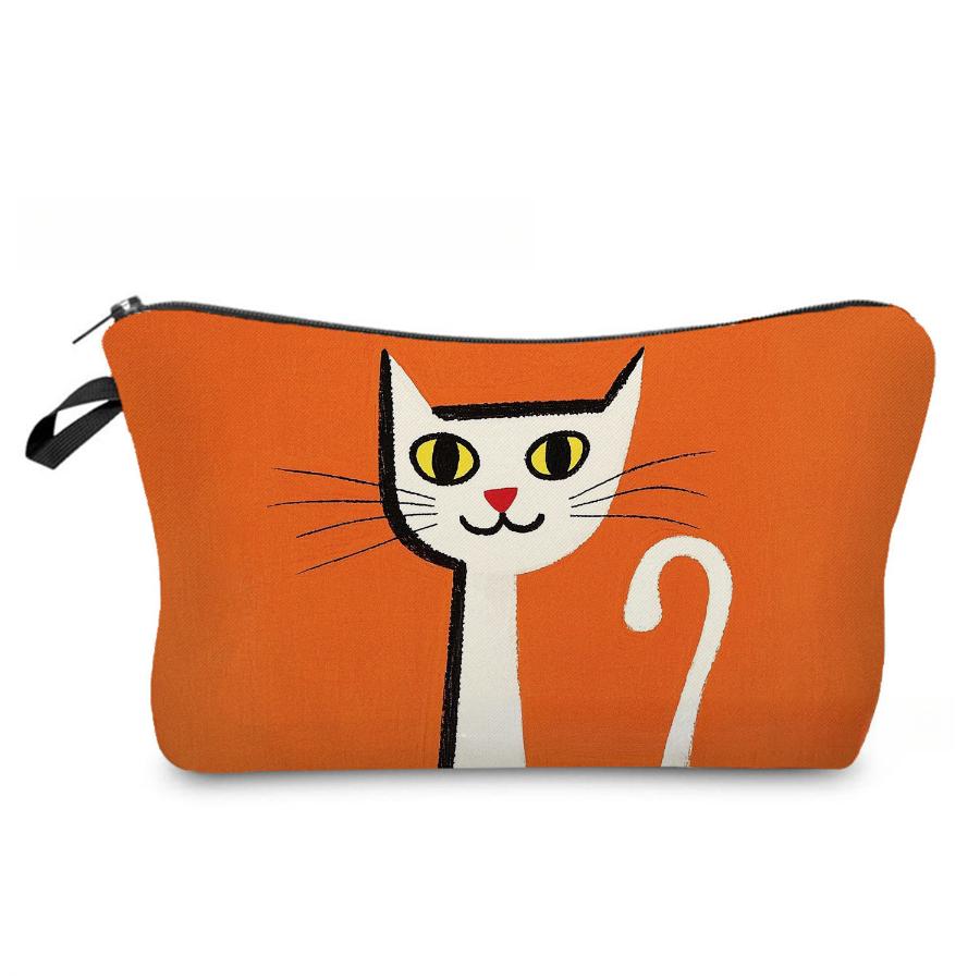 Women Cat Print Cosmetic Bag Toiletries Organize Travel Storage Case 6970 KTB