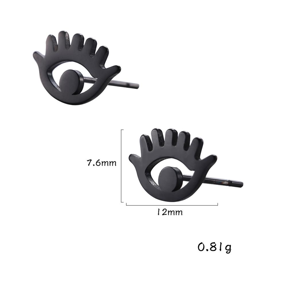 Golden Black Stainless Steel Stud Earrings Set Musical Evil Eye Bike Small Bell Carrot No Yes Earring Gift for Women