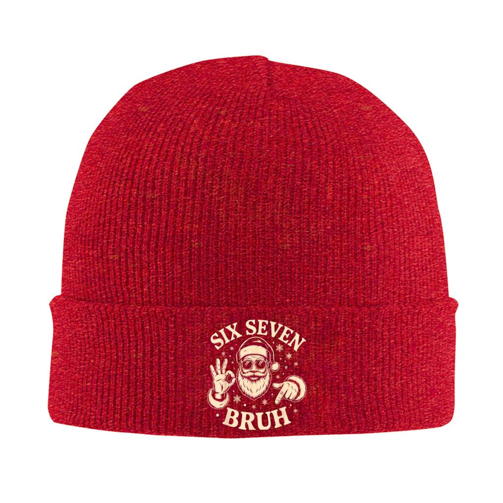 Bruh 67 Christmas Santa Six Seven 6 7 Christmas Beanie Hats Skullies Beanies Men Fashion Warm Caps Autumn Outdoor Bonnet Hats