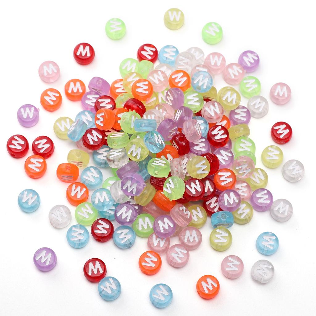 100 ks Akrylové korálky s písmeny Kulaté volné korálky pro DIY náramek Výroba módních šperků