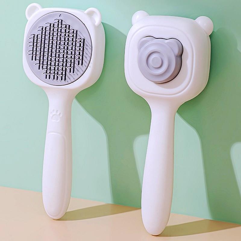 Dog Comb Self Cleaning Dogs Brush One-click Pet Hair Remover Comb Dog Grooming Massage Cat Brush No Hurt Dogs Combs Pet Supplies