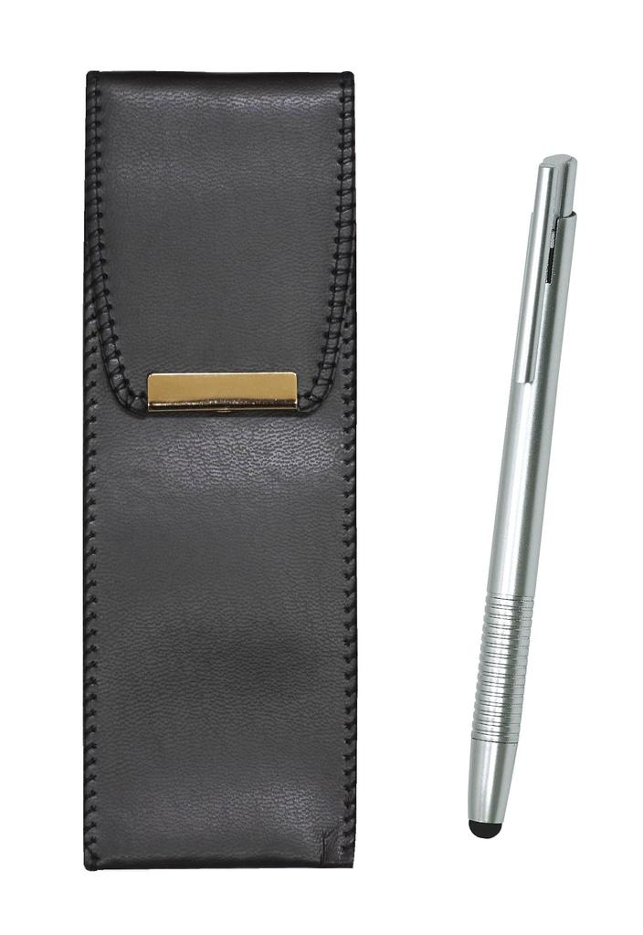 Takizawa Pen Case with Smartphone Touch and Retractable Ballpoint Pen Set Eco-Leather (5-Pack) T23-BR-B-TP08-5
