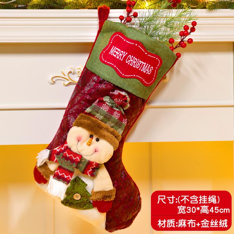 Christmas Stockings Socks Santa Snowman Hanging Xmas Tree Ornaments Christmas Decor for Home New Year Navidad Candy Gift Bags