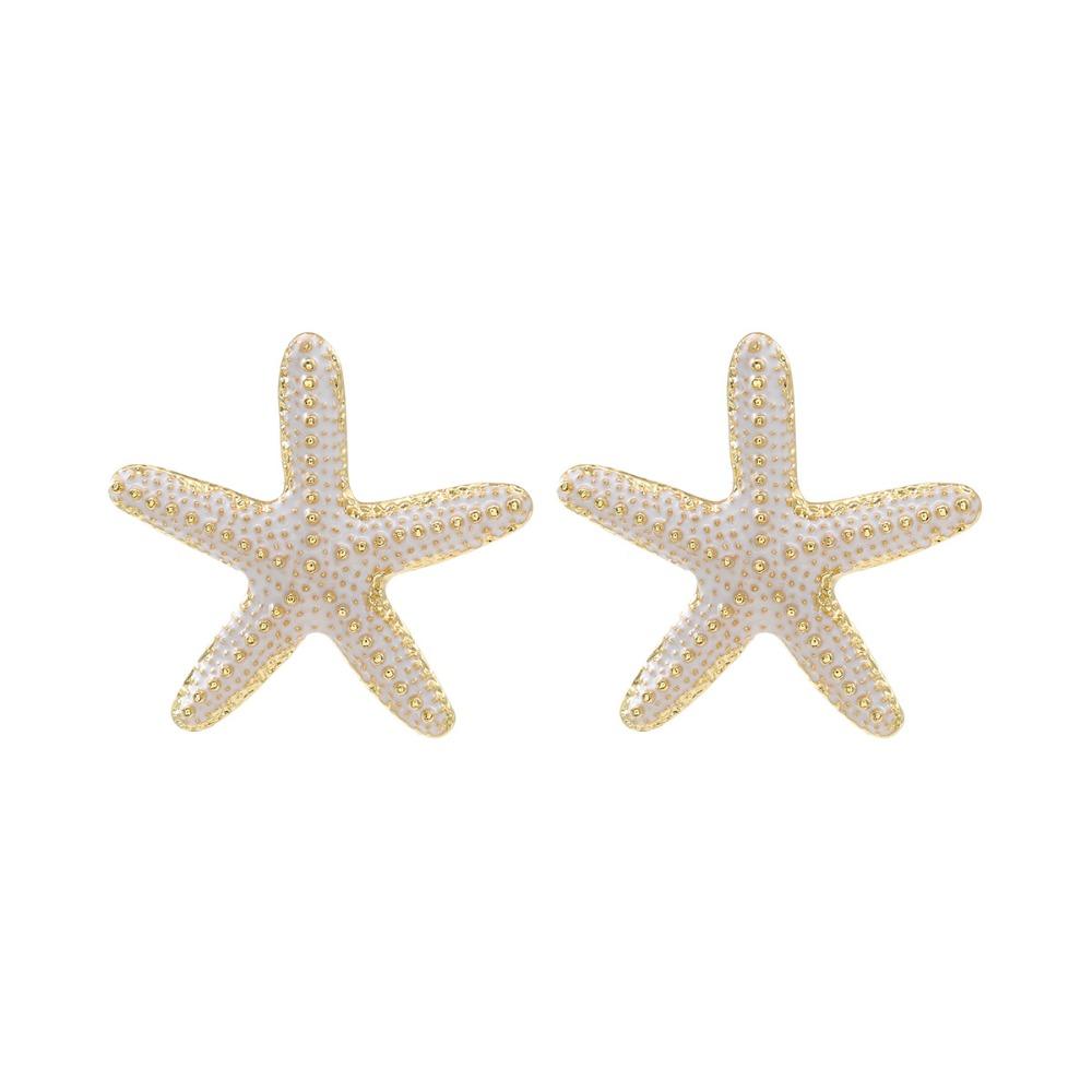 Personality Colored Glaze Starfish Earrings Conch Octopus Starfish Star Dangle Earrings Festival