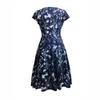 Women Dress Summer Round Neck Pocket Short-sleeved Popular Printed Long Skirt Elegant Dress