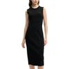 FILA Modern Heritage Fashion Casual Simple Solid Color Sleeveless Dress Women dresses Black F51W528302F-BK