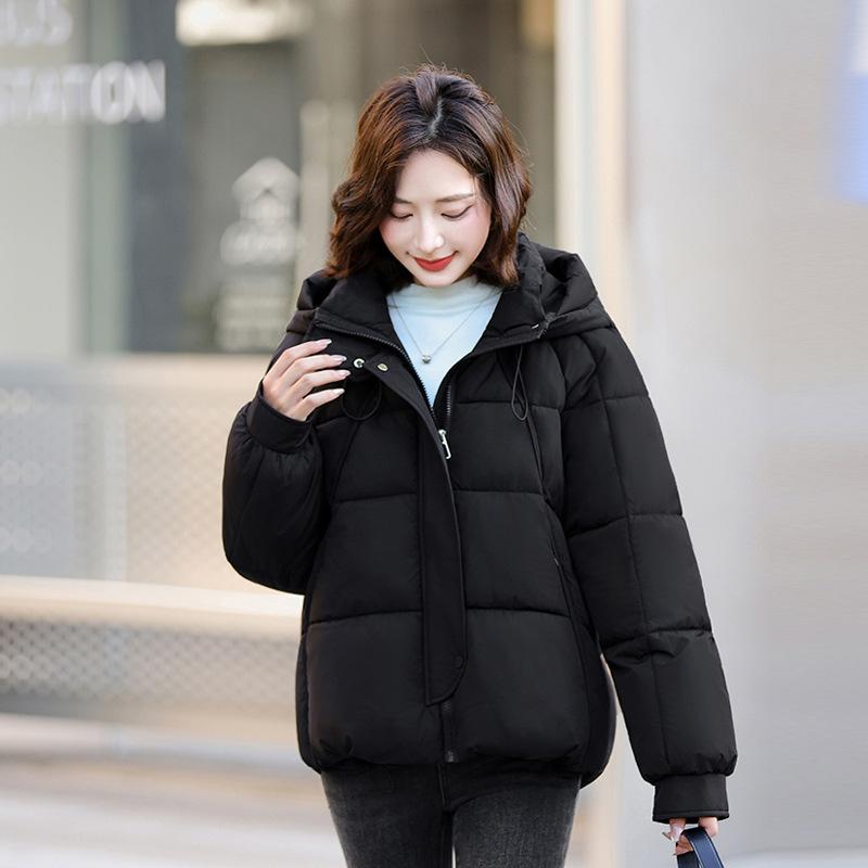 Winter down cotton-padded clothes women's fashion short hooded cotton-padded jackets are cold-proof and warm, thickened loose cotton-padded jack