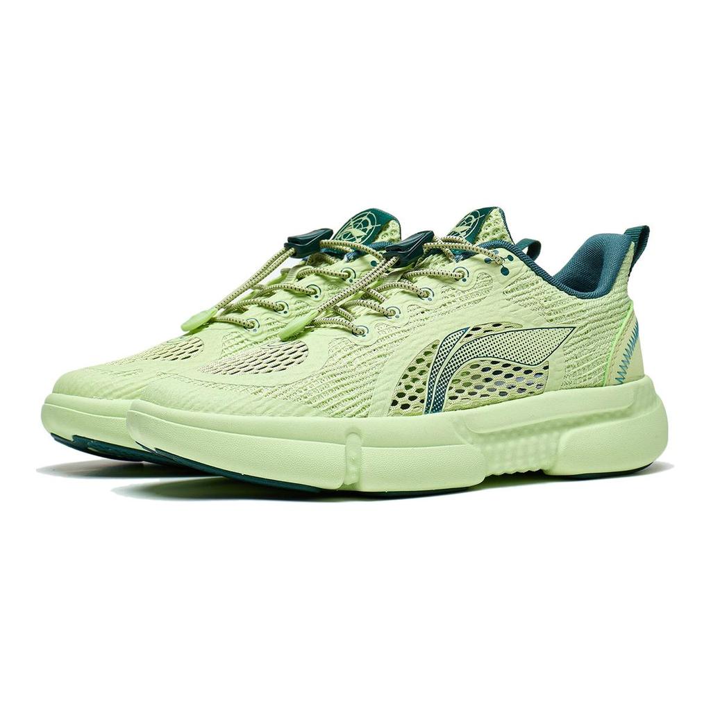 Li Ning Kids Zero Gravity 1.0 Non-Slip Wear-Resistant Breathable Low-Top Casual Shoes Kids Casual Shoes Butterfly-Pink Green YKCT068-1
