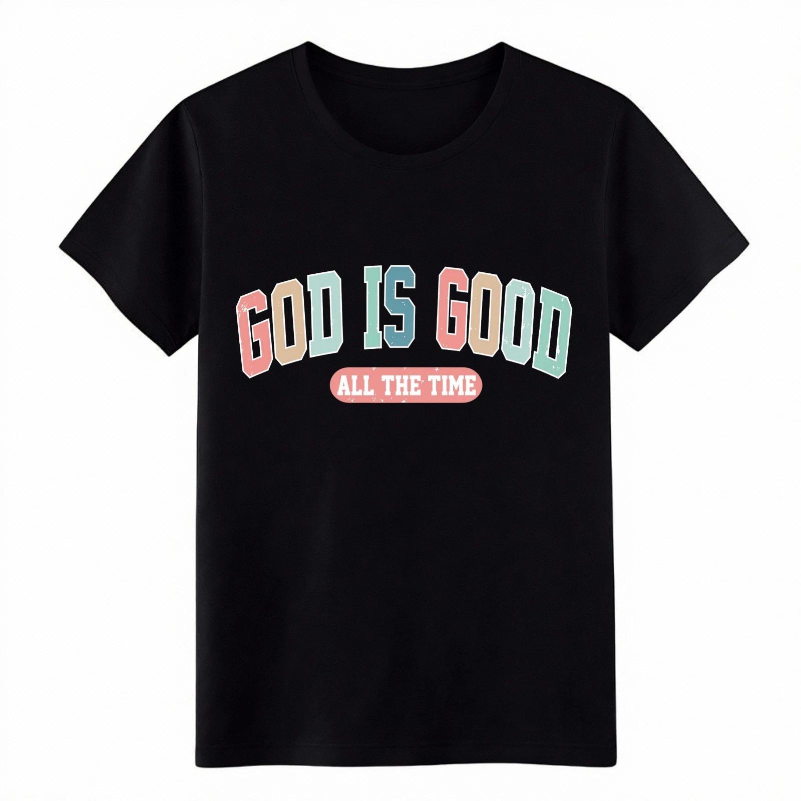 Unisex Vintage God Is Good T-Shirt Christian Faith Casual Tee Free Shipping L