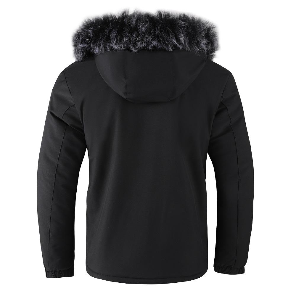 Men's Fur Collar Plus Velvet Thick Coat Jacket Casual Fashion Jacket