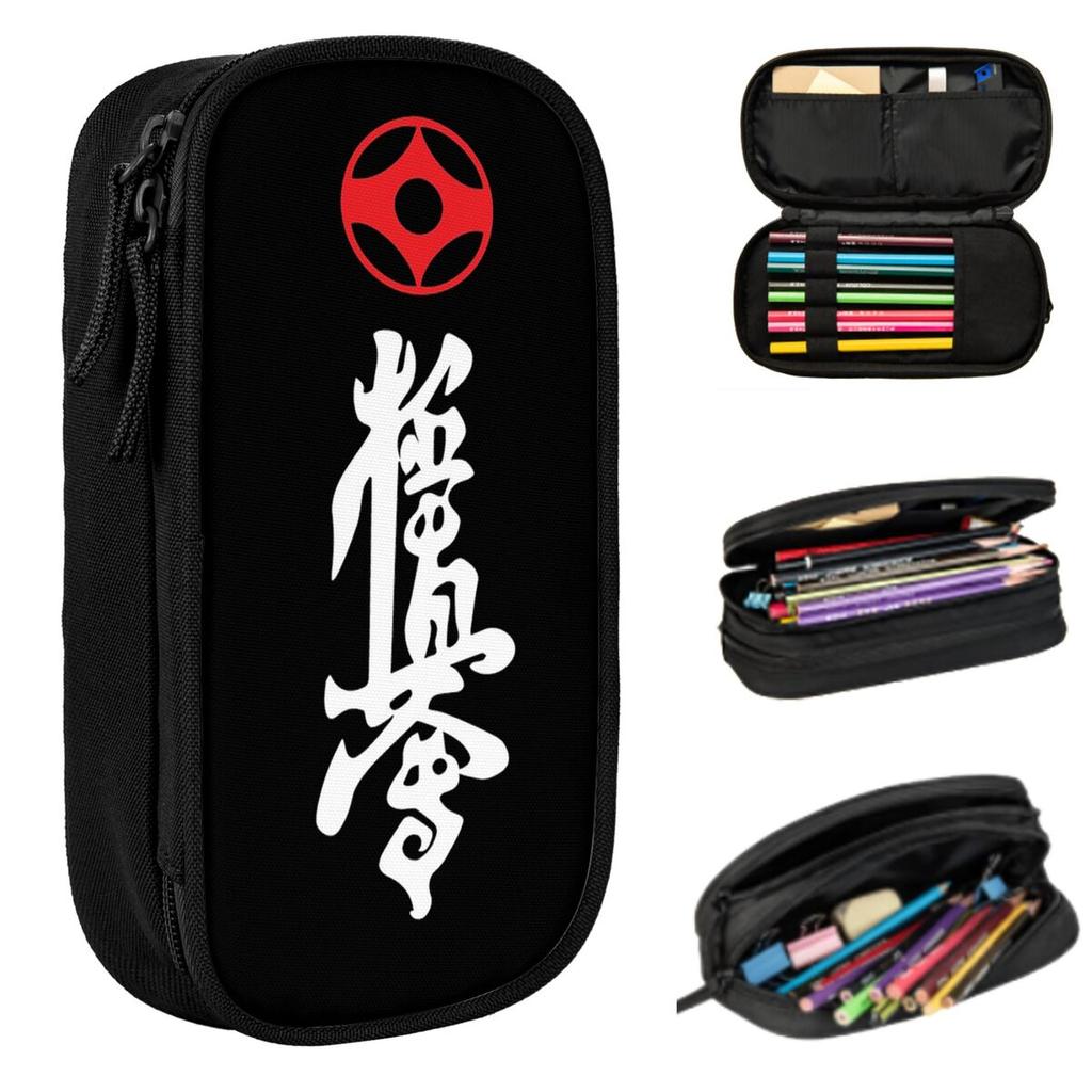 Kyokushin Kaikan Karate Symbol Kyokushinkai Dojo Pencil Case Studen Gifts Pen Box Pencil Bag Stationery Supplies Pen Holder Bag