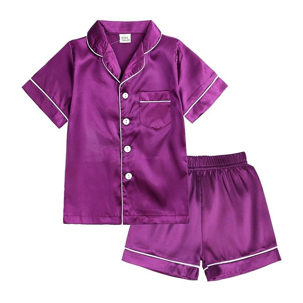 Kids Silk-like Loungewear Set Toddler To Big Kids