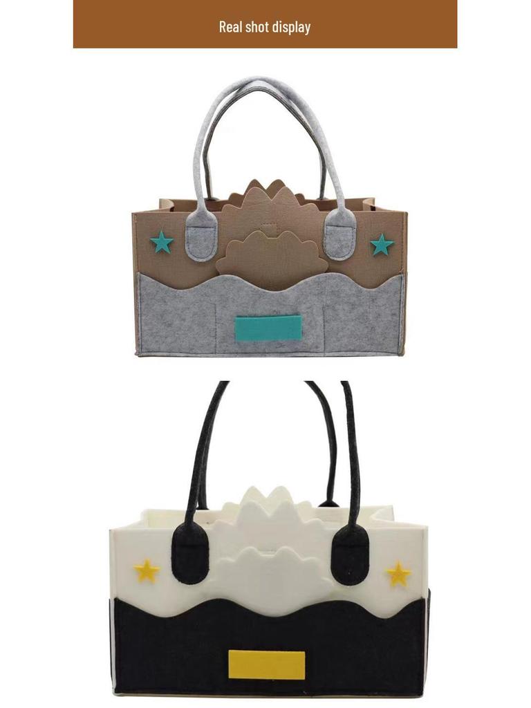 Geantă Tote din Feutru Nețesut Îngroșat cu Desen Animat, Cadou, Favore de Petrecere