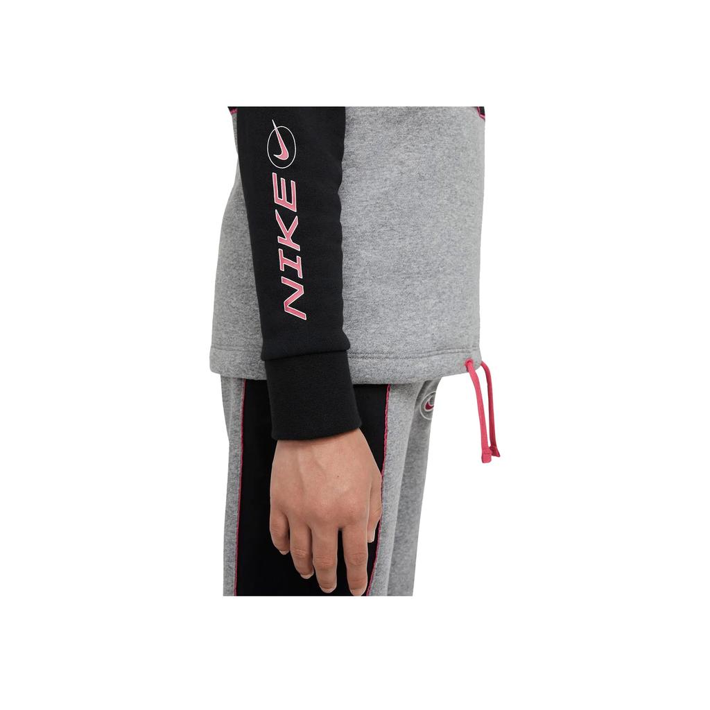 Nike Logo Gesticktes Colorblock Fleece Pullover Sweatshirt Kinder Sweatshirts DM8419-010