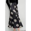 Elegant Floral A-line Midi Skirt