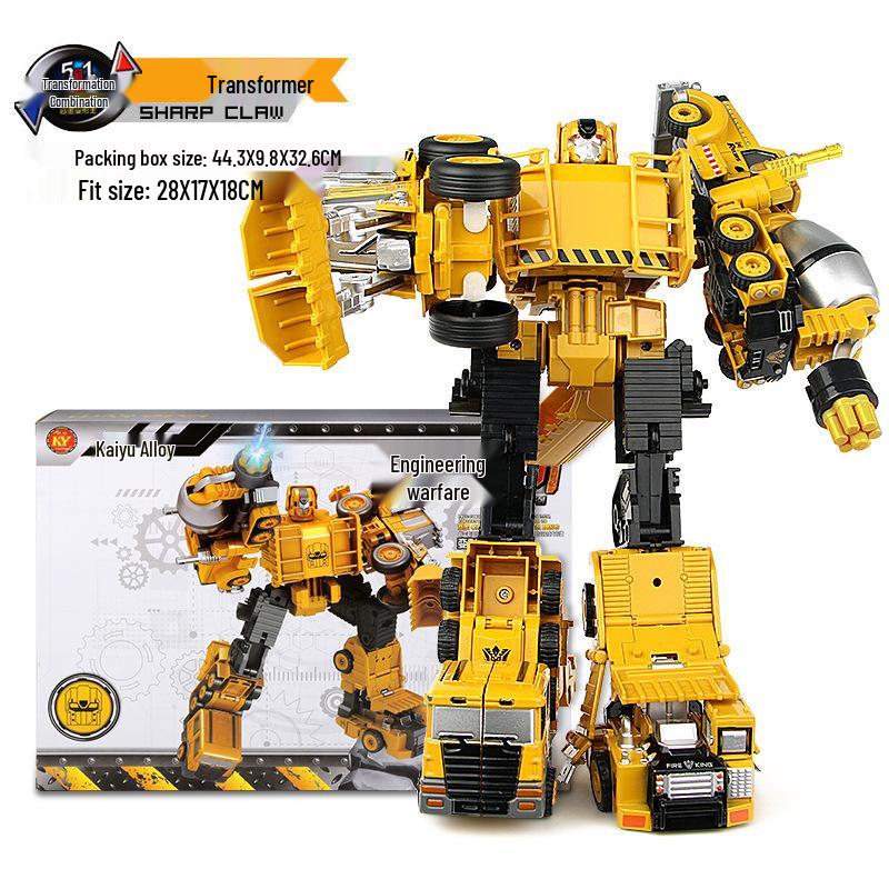 

Kaiyu 5-в-1 Трансформирующийся Робот Модель Сплав Строительная Техника