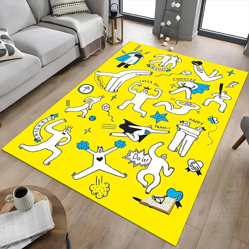 1PC friends happy Extra Large Non Slip Floor carpet, Office, family, bedroom Large Area Rug Indoor Rugs, Vibrant Colors
