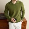 Peimeng Men's Cashmere-Blend Seagull Collar Pullover Sweater