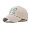 M Letter Embroidery Wide Brim Baseball Hat Sun Protection Cap For Use Outdoor