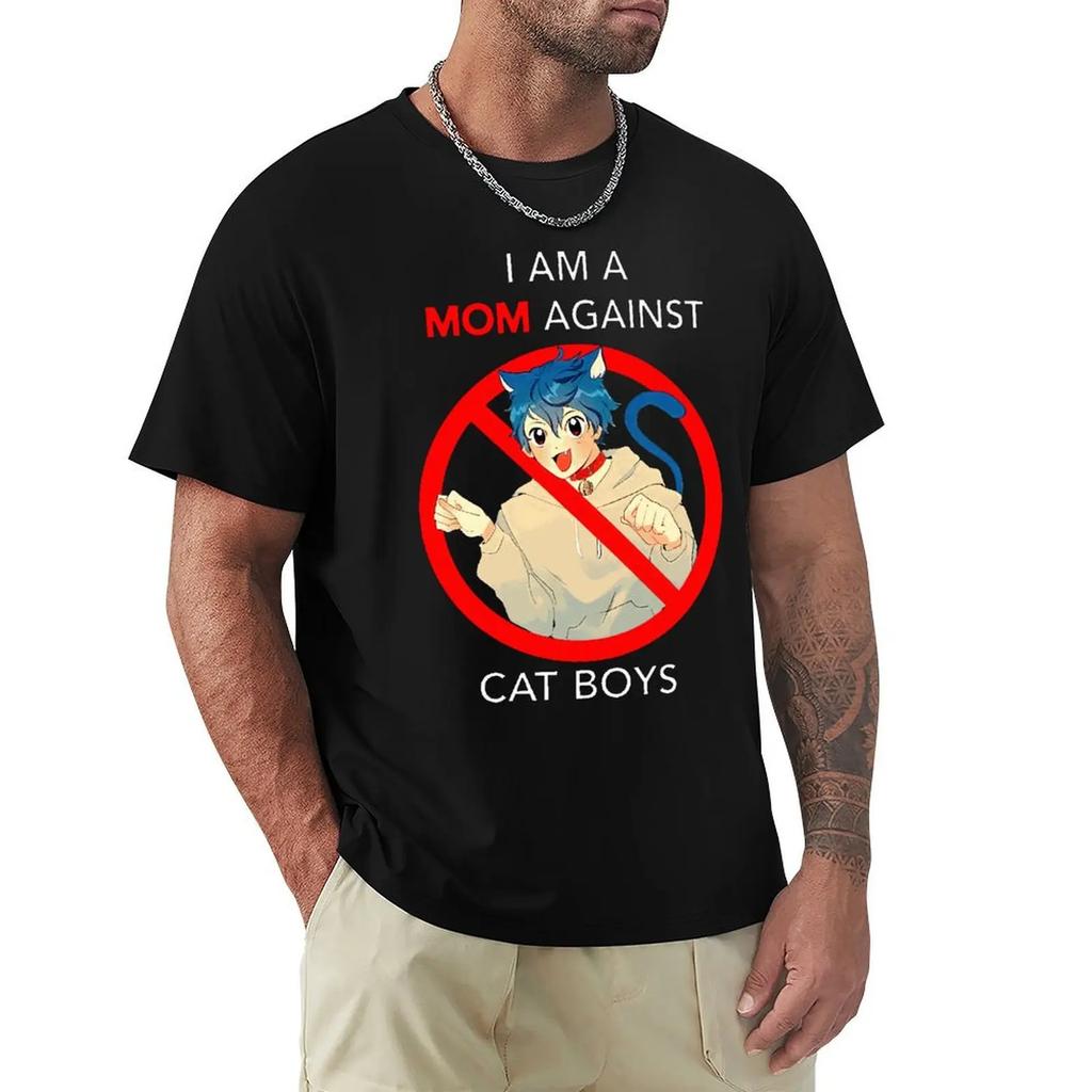 I Am A Mom Against Cat Boys Unisex Kawaii T Shirt Men Women Funny Anime TShirt Adult Cute Classic T-shirts Cotton Womens Top