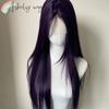 13x4 Dark Purple Wig Long Straight Purple Synthetic Lace Front Wigs for Woman Daily Use Heat Resistant Fiber Glueless Lace Wigs