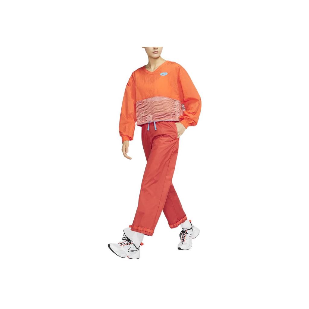 Nike X Atmos Pink Collaboration  Nsw Circa Series Ss22 Solid Loose Woven Sports Casual Pants Women pants Orange DM6782-861