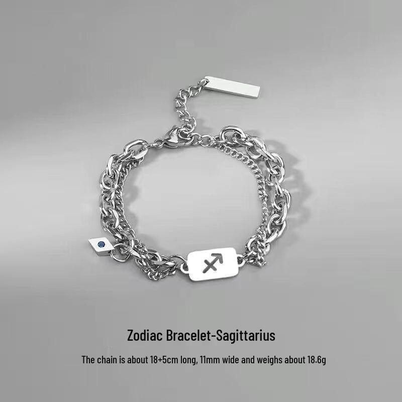 Twelve Constellations Titanium Steel Bracelet: Men's Luxury Jewelry