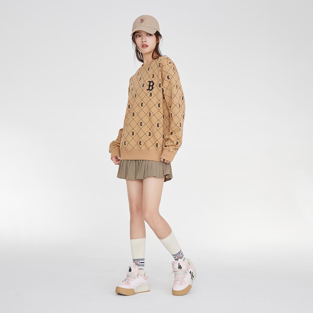 New MLB Sweatshirt Unisex Light Camel 3AMTM0134-43CAL