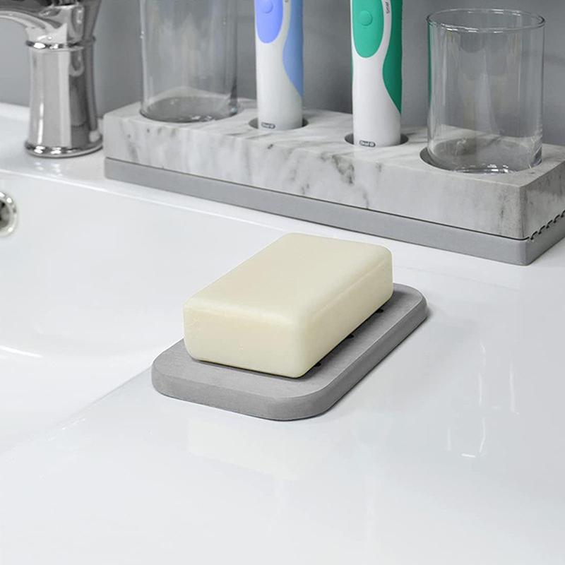 Diatom Mud Soap Dish Quick-Dry Pad Bathroom Countertop Soap Toiletries Absorbent Mat Rectangular Soap Holder Bathroom Supplies