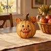 Whimsical Autumn Window Displays Artificial Pumpkin Decor, Cute Animals Decorative Pumpkins, Thanksgiving Resin Pumpkins Animal Figures for Fireplace