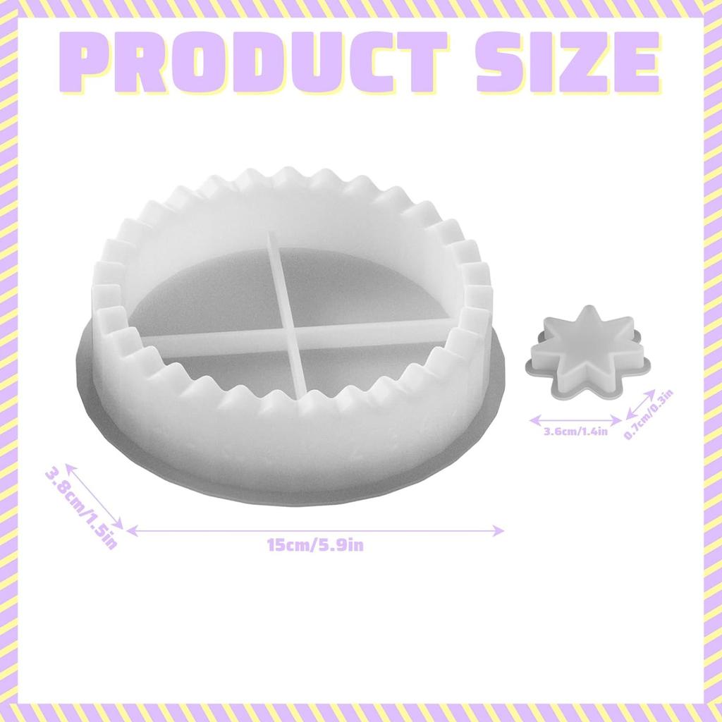 Calendar Advent Countdown Tray Silicone Mold Circular Lucky Star Candle Holder Mold Resin Casting Mold Crafts for Christmas Gift